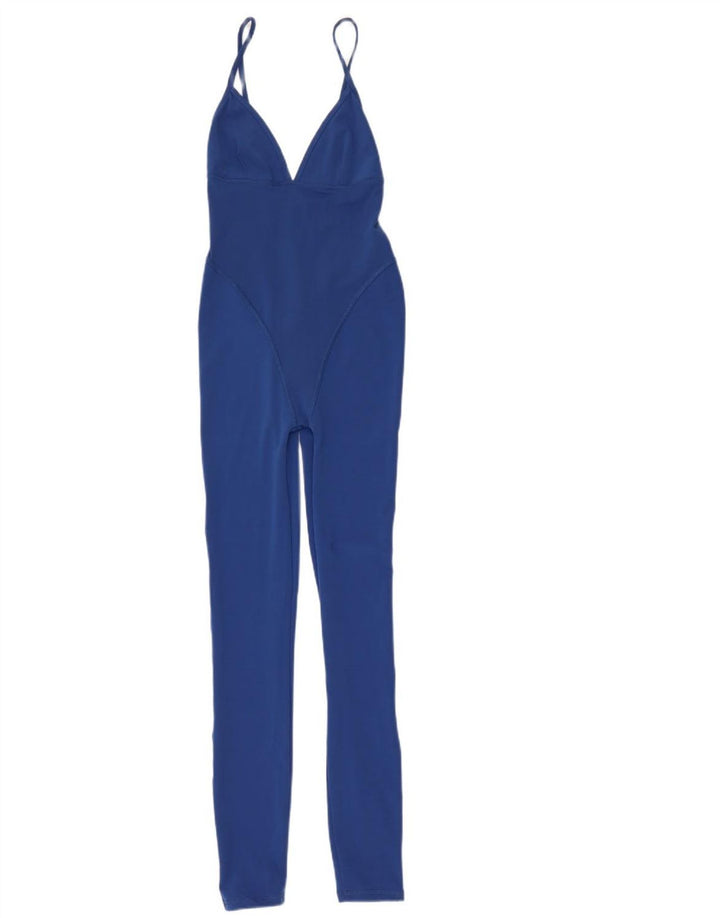 Zara Dame Ærmeløs Jumpsuit UK 8 Lille blå polyamid