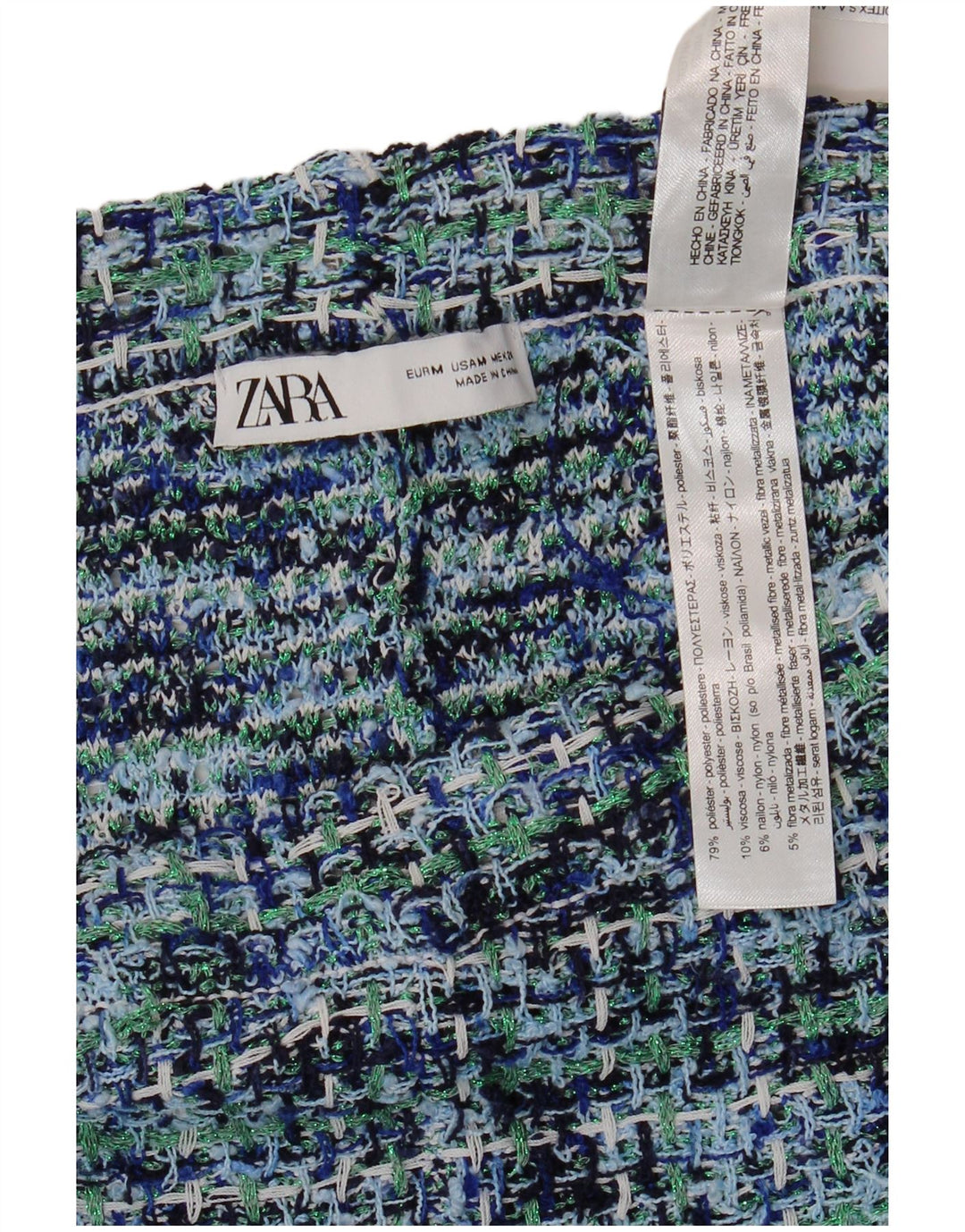 ZARA Lige fritidsbukser til kvinder Medium W30 L27 Flerfarvet ternet