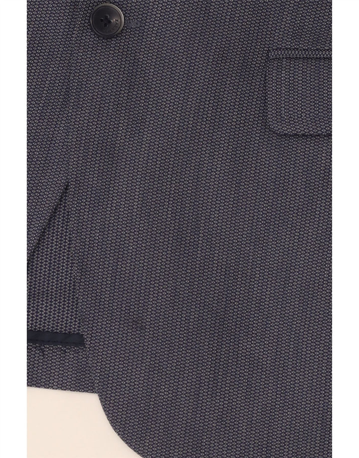 ZARA Herre 2-knaps blazerjakke EU 50 Medium Navyblå Polyester