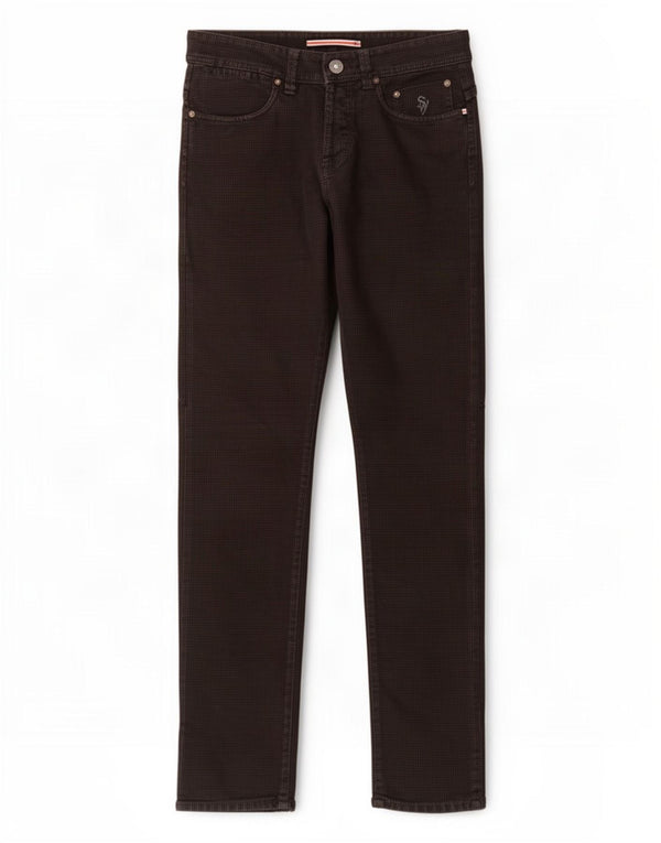 SIVIGLIA Straight jeans til mænd W31 L32 Sort Houndstooth Bomuld