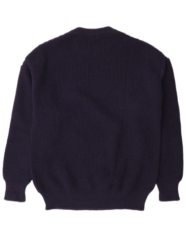 Ellesse Herre Crew Neck Jumper Sweater IT 52 Large Navy Blue Wool