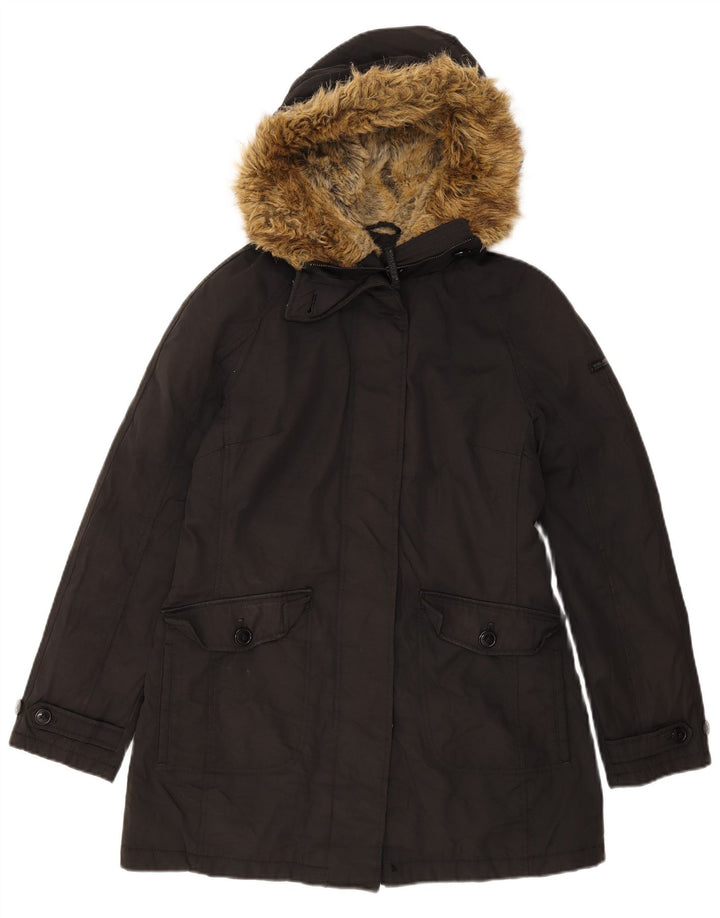 WOOLRICH Womens Hooded Windbreaker Jacket UK 18 XL Black