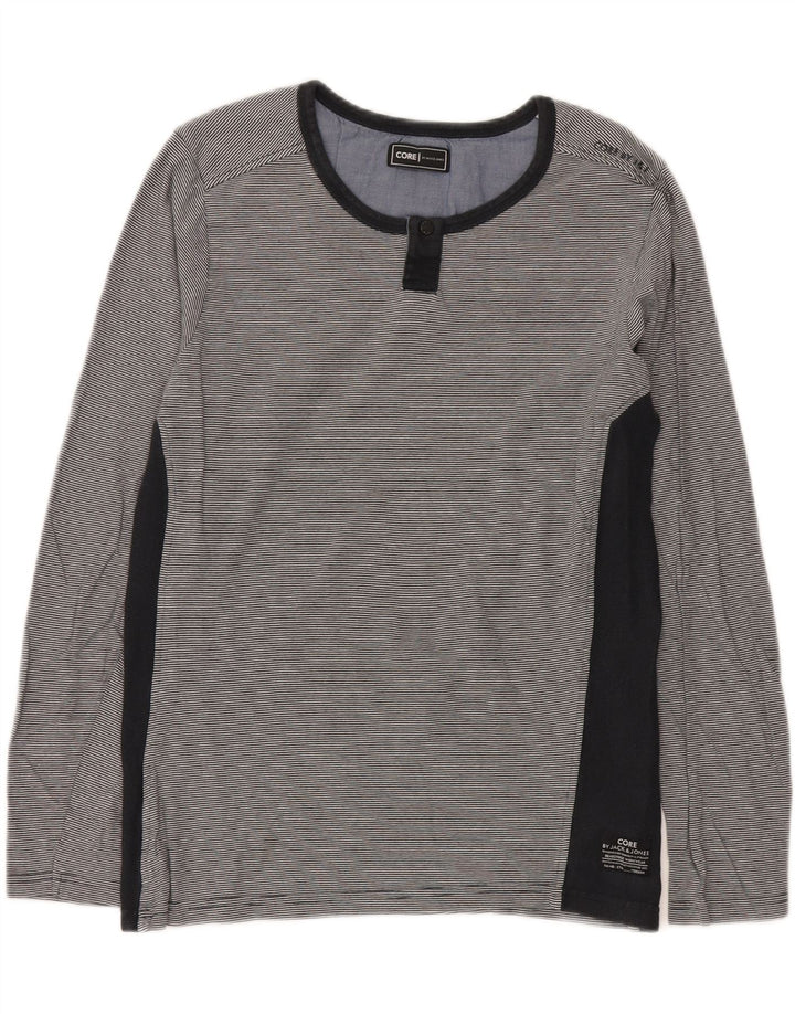 Jack & Jones Herre Top Langærmet Medium Navy Blue Nålestribet Bomuld