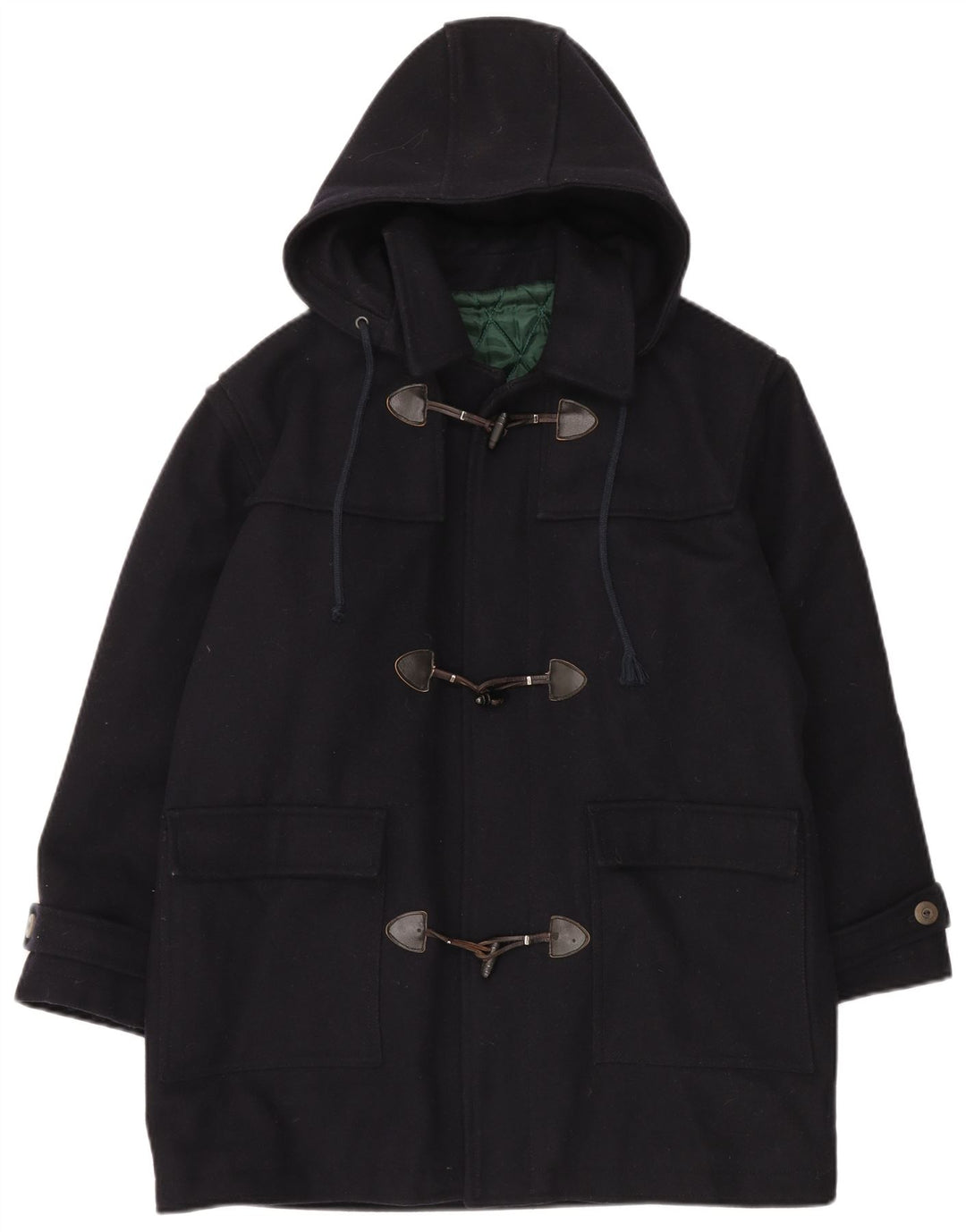 VINTAGE Herre Hætte Duffle Jacket UK 40 Large Navy Blue