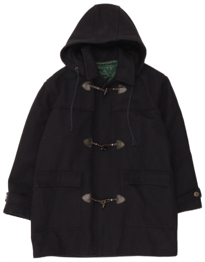 VINTAGE Herre Hætte Duffle Jacket UK 40 Large Navy Blue