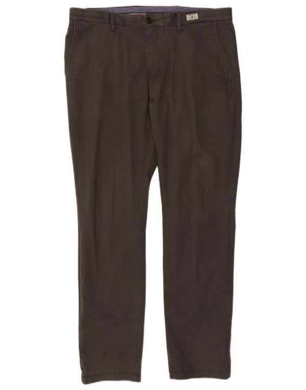 Tommy Hilfiger Mens Straight Chino Trousers W36 L32 Grey Cotton