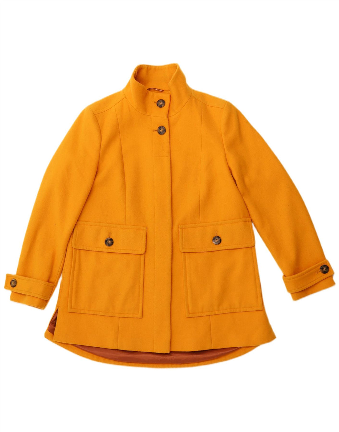 BENETTON Womens Utility Jacket UK 12 Medium  Yellow Wool