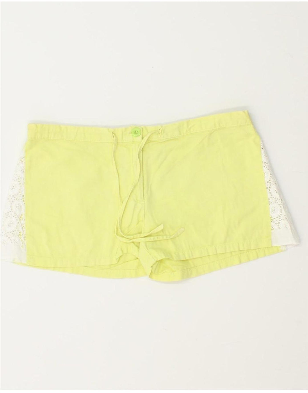 BENETTON Womens Casual Shorts W30 Medium Yellow Vintage Benetton and Second-Hand Benetton from Messina Hembry 