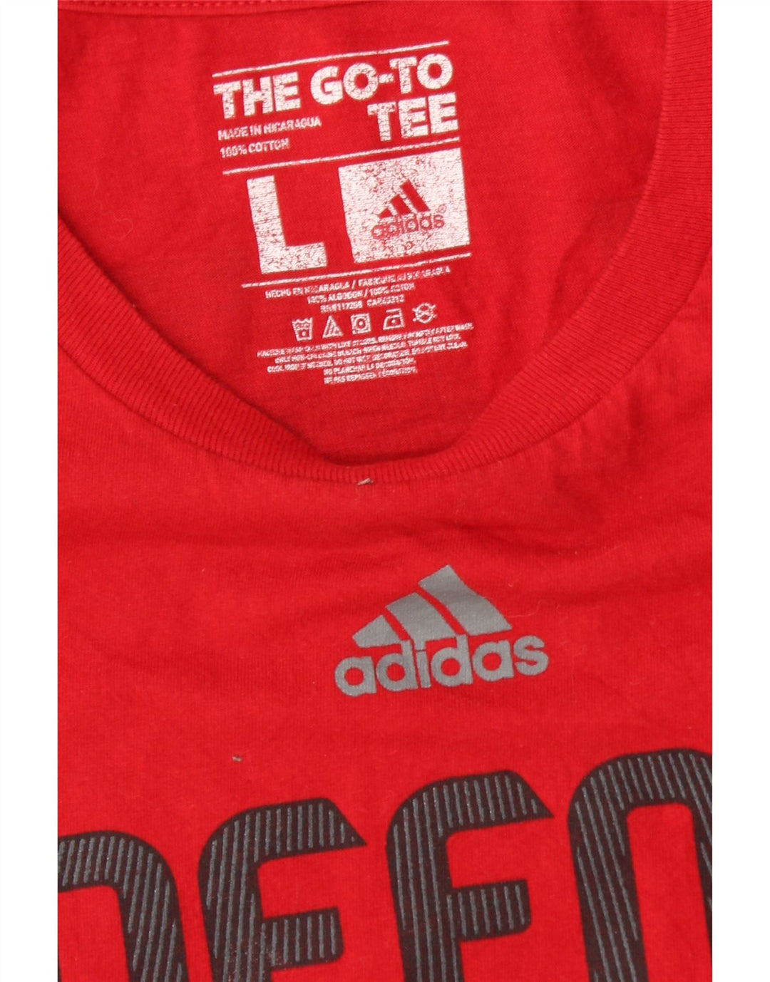 ADIDAS Womens Toronto Graphic T-Shirt Top Large Red Cotton Vintage Adidas and Second-Hand Adidas from Messina Hembry 