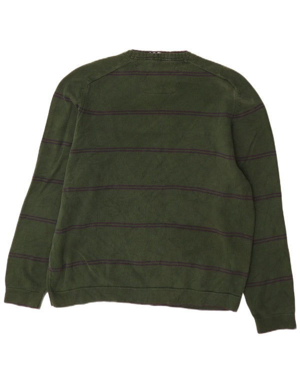 Nautica Herre sweater med rund hals XL grøn stribet bomuld