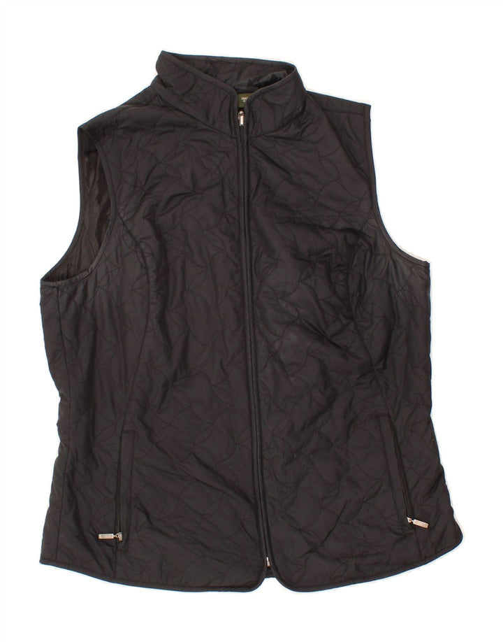 EDDIE BAUER Womens Gilet UK 14 Medium Black Polyester Vintage Eddie Bauer and Second-Hand Eddie Bauer from Messina Hembry 