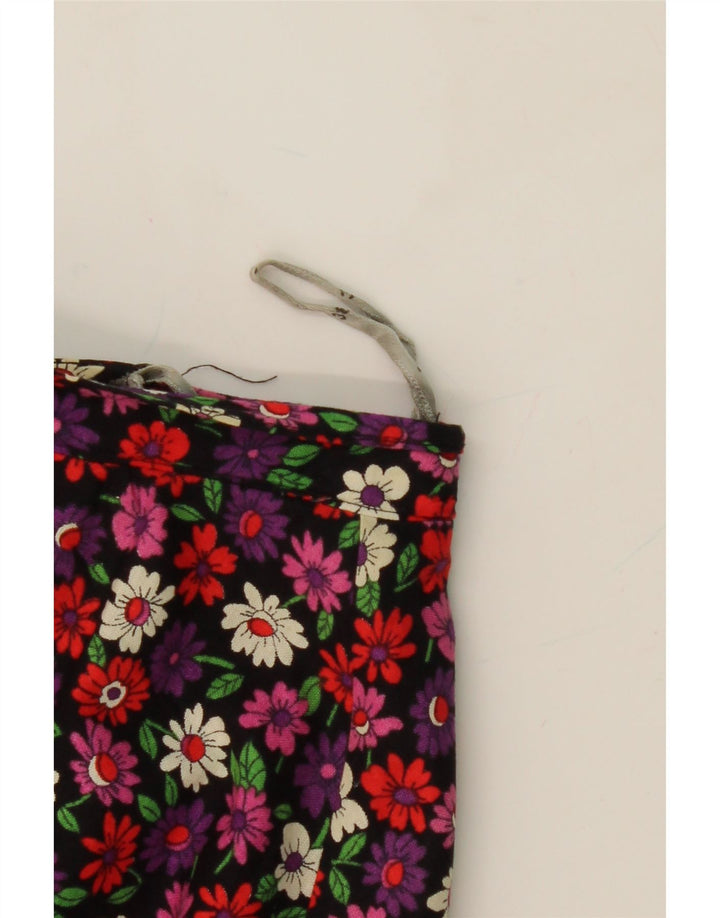 VINTAGE Womens A-Line Skirt EU 38 Medium W28 Multicoloured Floral Cotton Vintage Vintage and Second-Hand Vintage from Messina Hembry 