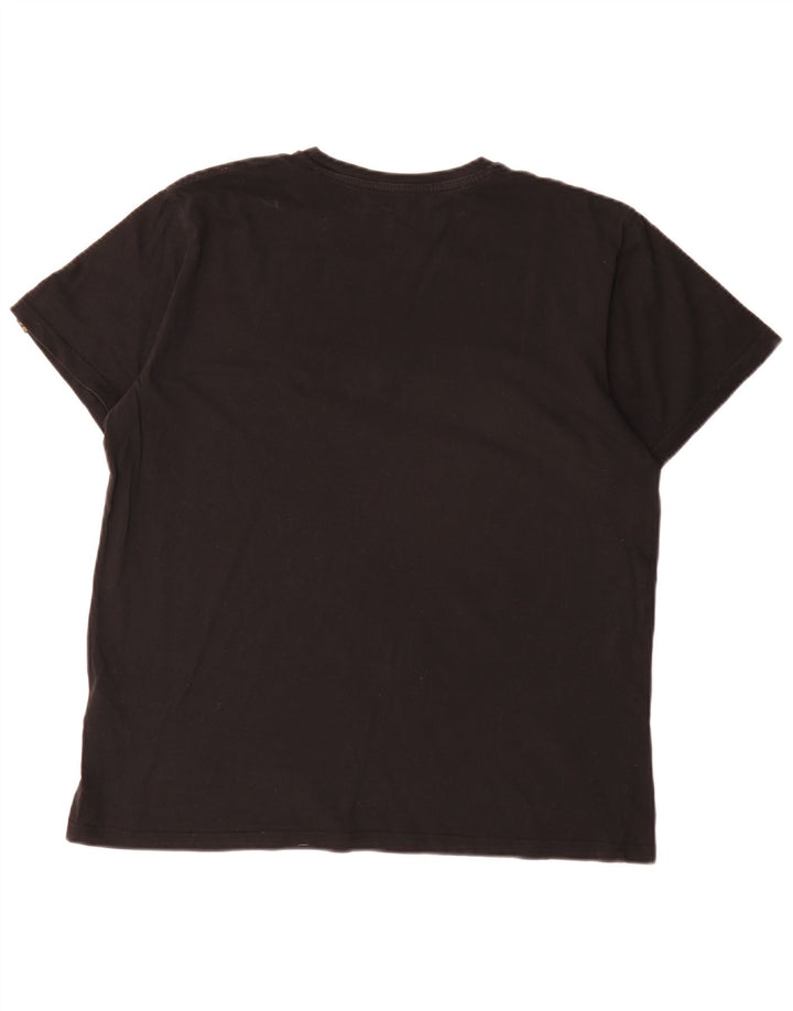 Alpha Industries Herre T-Shirt Top Stor Sort Bomuld