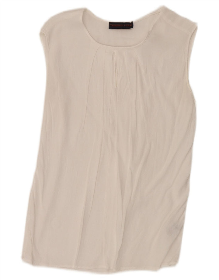 Trussardi Jeans Damebluse Top IT 40 Small White Viscose
