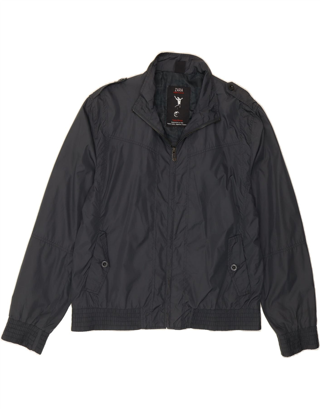 ZARA Mens Bomber Jacket UK 40 Large Grey Nylon Vintage Zara and Second-Hand Zara from Messina Hembry 