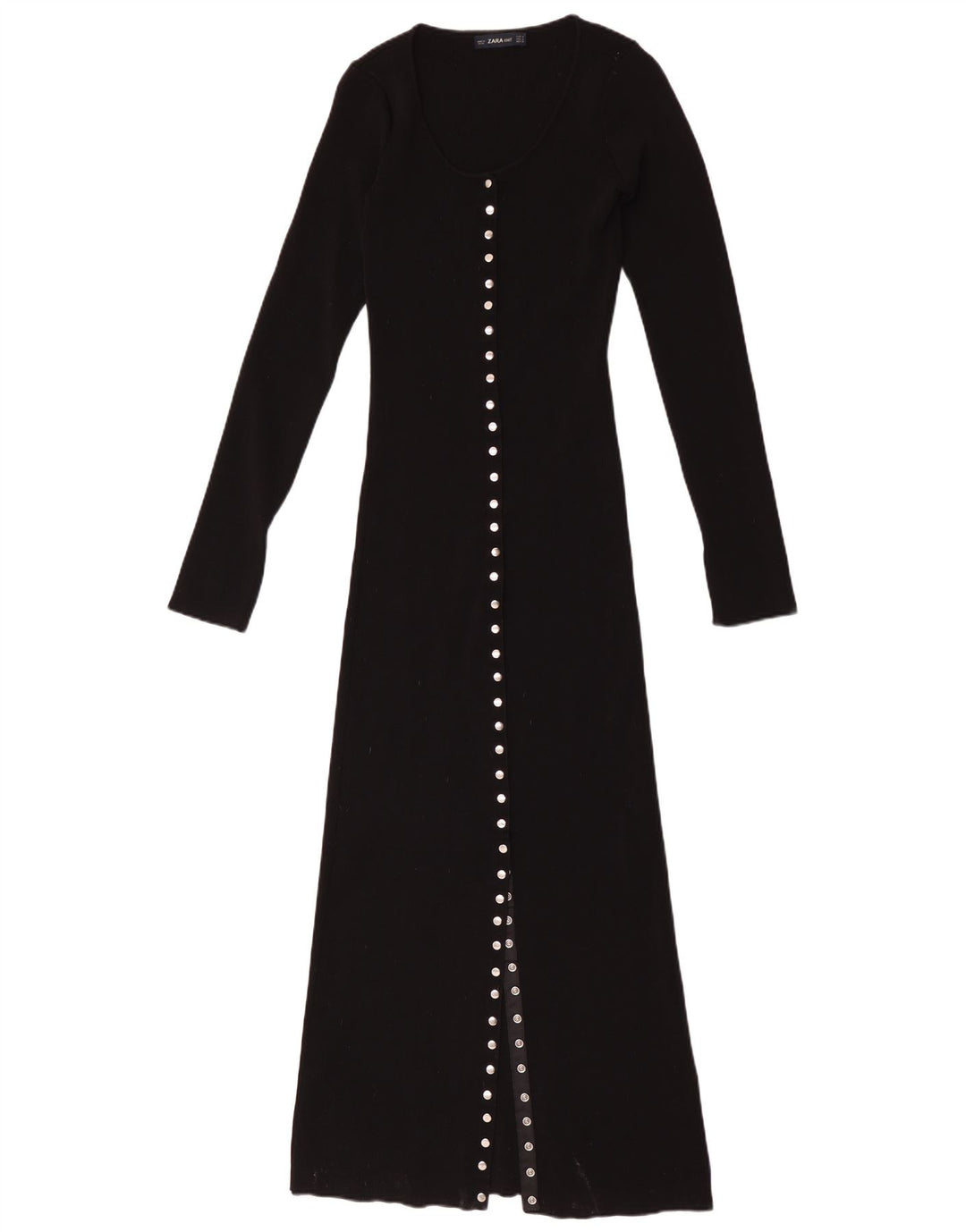Zara Langærmet Maxikjole til kvinder UK 12 Medium Sort