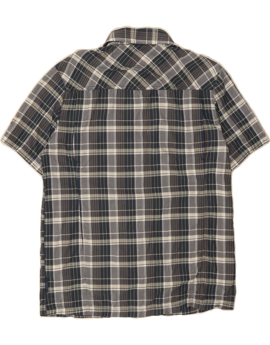 MC KINLEY Mens Short Sleeve Shirt Medium Blue Check Polyamide Vintage MC Kinley and Second-Hand MC Kinley from Messina Hembry 