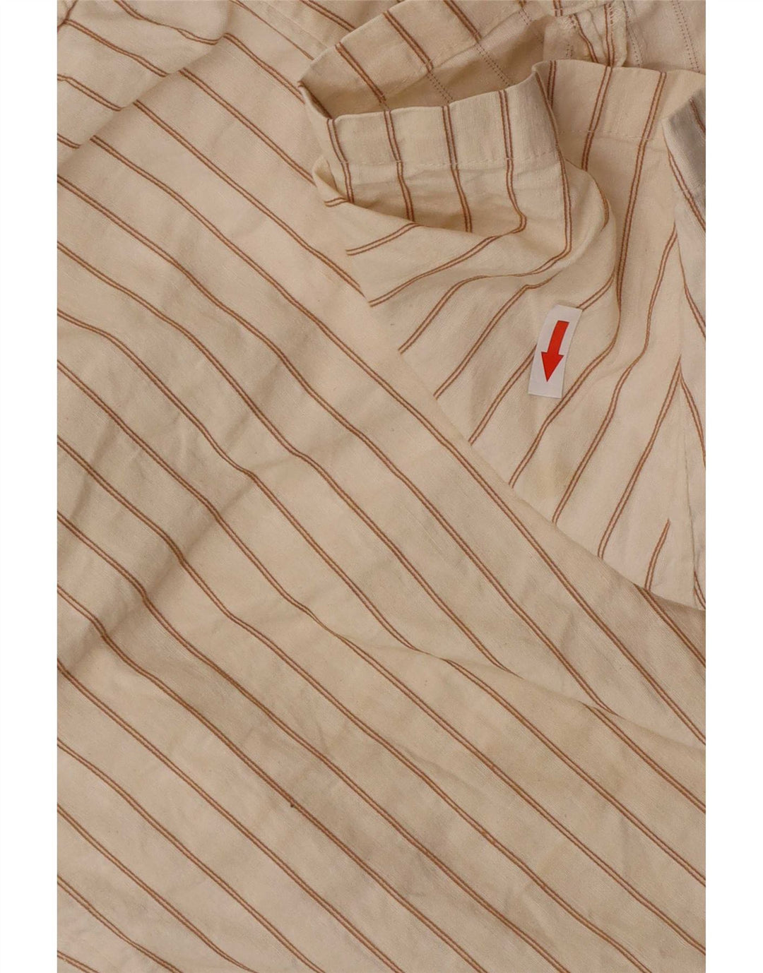 Zara Herre Chino Shorts Large W32 Beige Stribet Bomuld