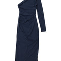 ZARA Womens One Shoulder Bodycon Dress UK 8 Small Navy Blue Polyamide