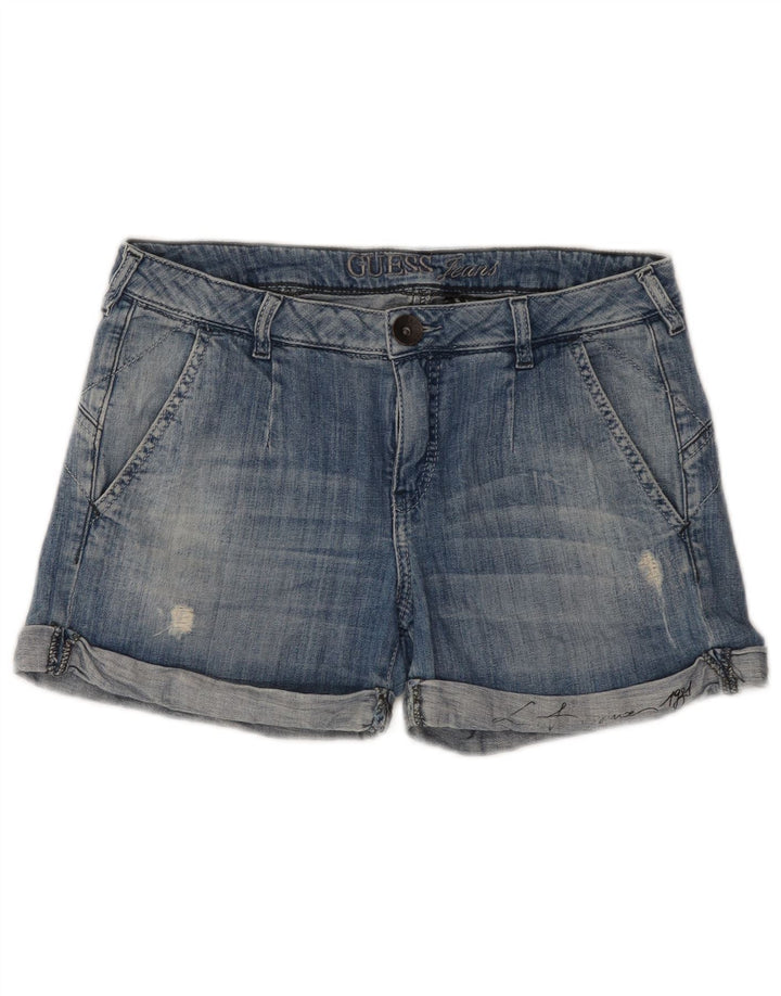 Guess Womens Distressed Denim Shorts W28 Medium Blue Cotton