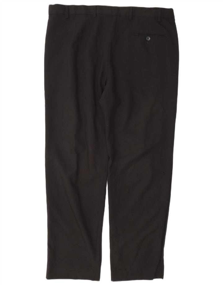 Marks & Spencer Herre Regular Suit Bukser W38 L31 Sort Polyester
