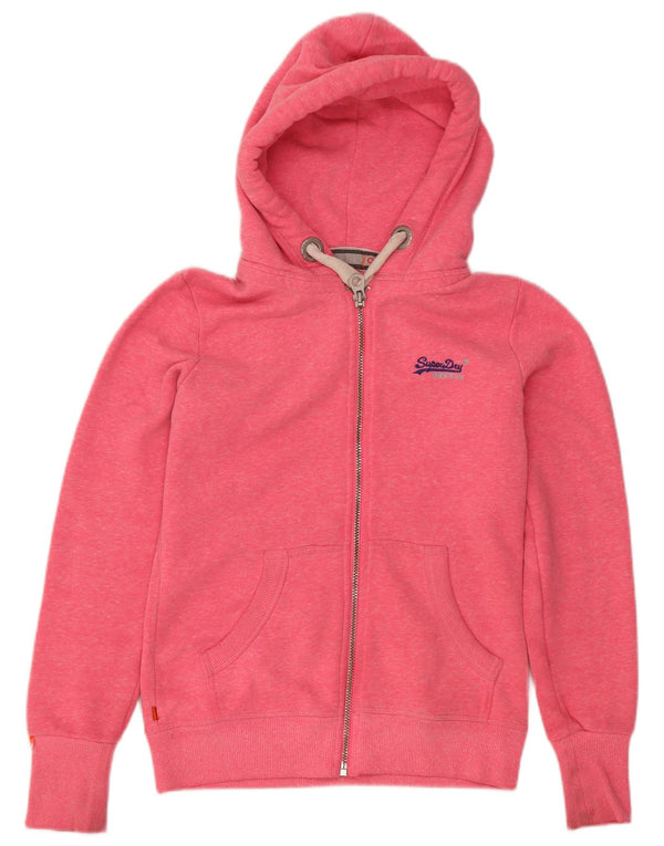Superdry hættetrøje til kvinder med lynlås UK 10 Small Pink