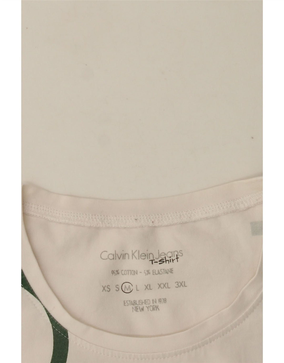 CALVIN KLEIN JEANS Grafisk T-shirt top til kvinder DK 12 Medium hvid bomuld