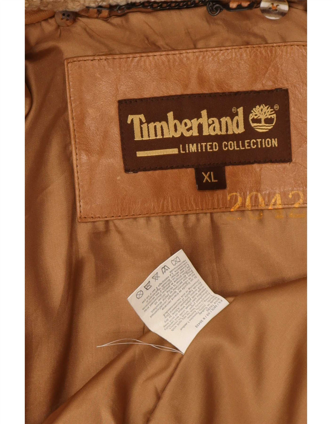 Timberland Herre Læder Bomber Jacket UK 42 XL Brun Læder