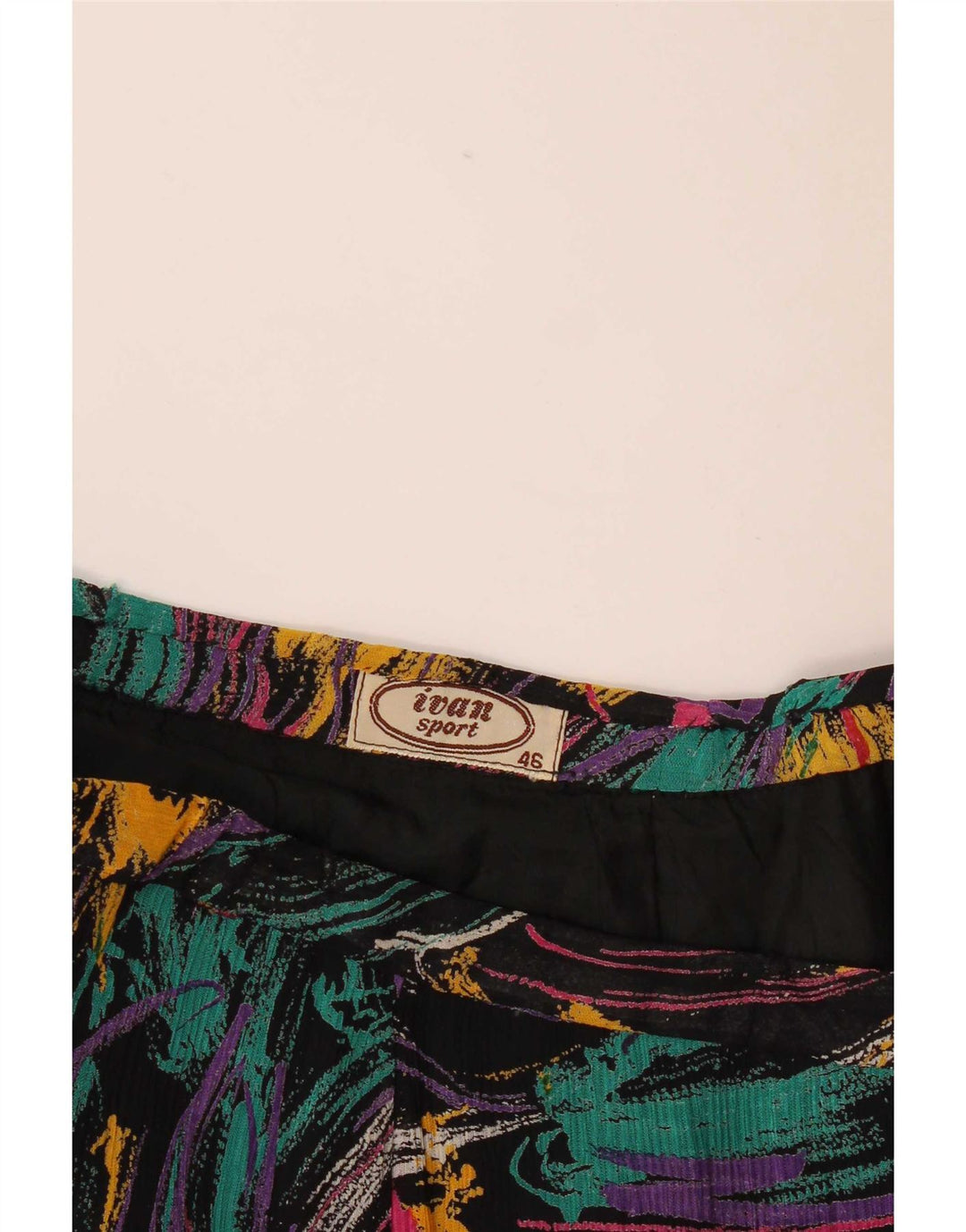 Vintage kvinders abstrakt mønster plisseret nederdel IT 46 Large W28 Multicolored