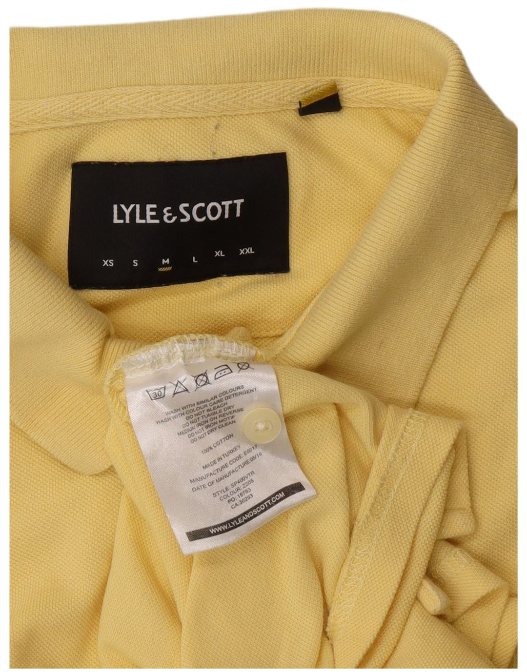 Lyle & Scott herre poloshirt Medium gul bomuld