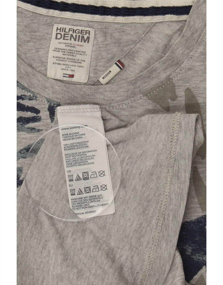 Tommy Hilfiger Herre grafisk T-shirt Top Medium Grey Flecked Bomuld