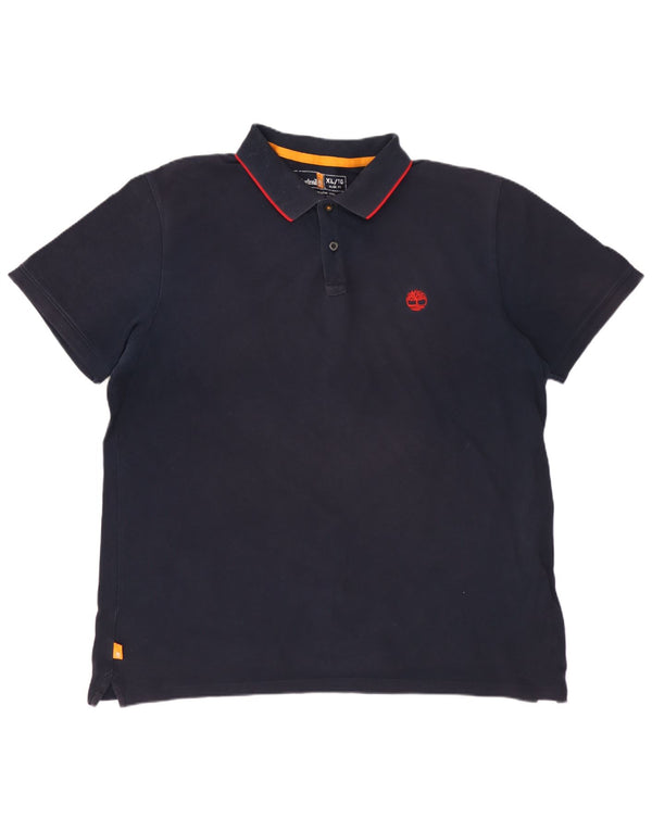 TIMBERLAND Herre Slim Fit Polo Shirt XL Marineblå Bomuld