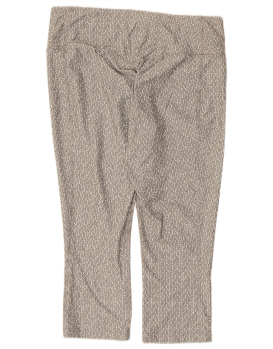 Nike Dame Dri Fit Capri Leggings UK 14 Medium Grey Geometrisk Polyester