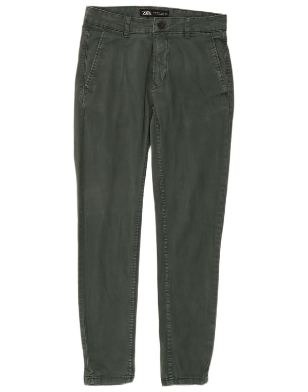 Zara Mens Slim Chino Trousers EU 38 Small W30 L30 Green