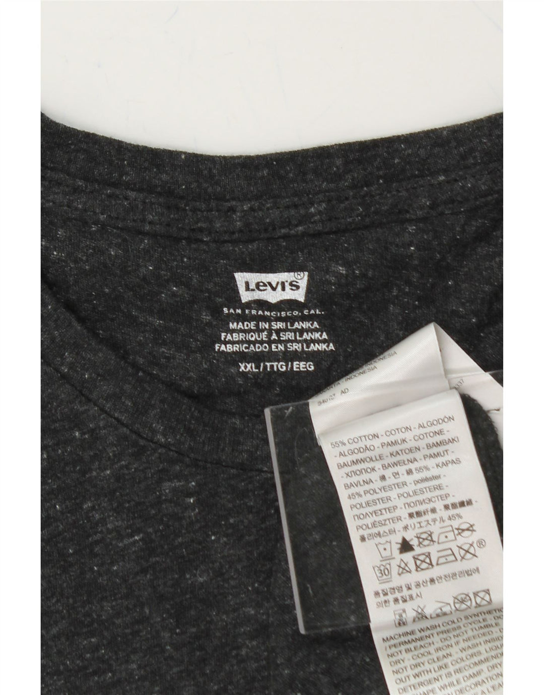 LEVI'S Mens Graphic T-Shirt Top 2XL Grey Flecked Cotton Vintage Levi's and Second-Hand Levi's from Messina Hembry 