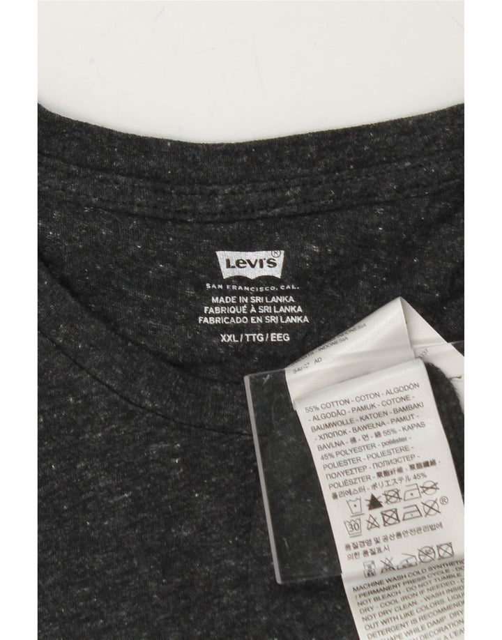 LEVI'S Mens Graphic T-Shirt Top 2XL Grey Flecked Cotton Vintage Levi's and Second-Hand Levi's from Messina Hembry 