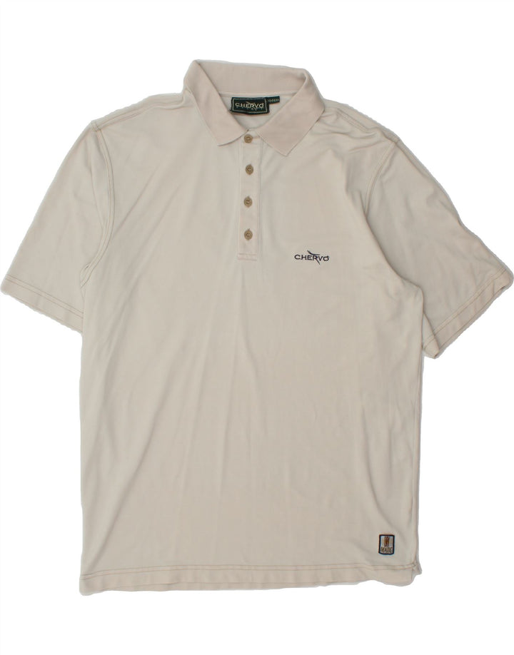 CHERVO Mens Matic Polo Shirt IT 52 Large Beige Vintage Chervo and Second-Hand Chervo from Messina Hembry 