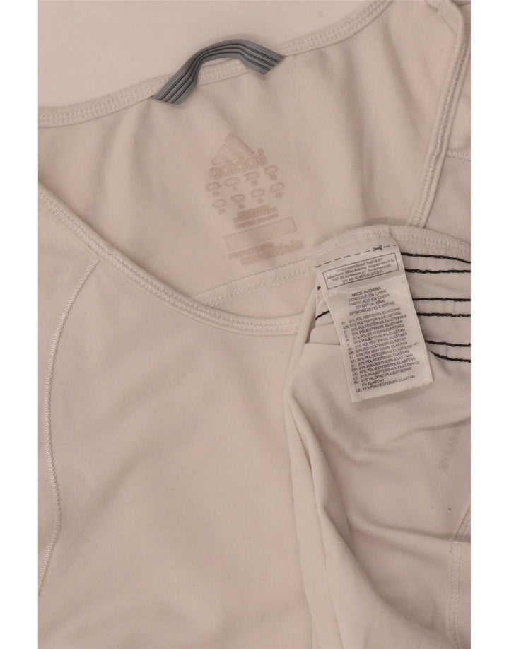 Adidas Dame Climalite T-Shirt Top UK 12 Medium White Polyester