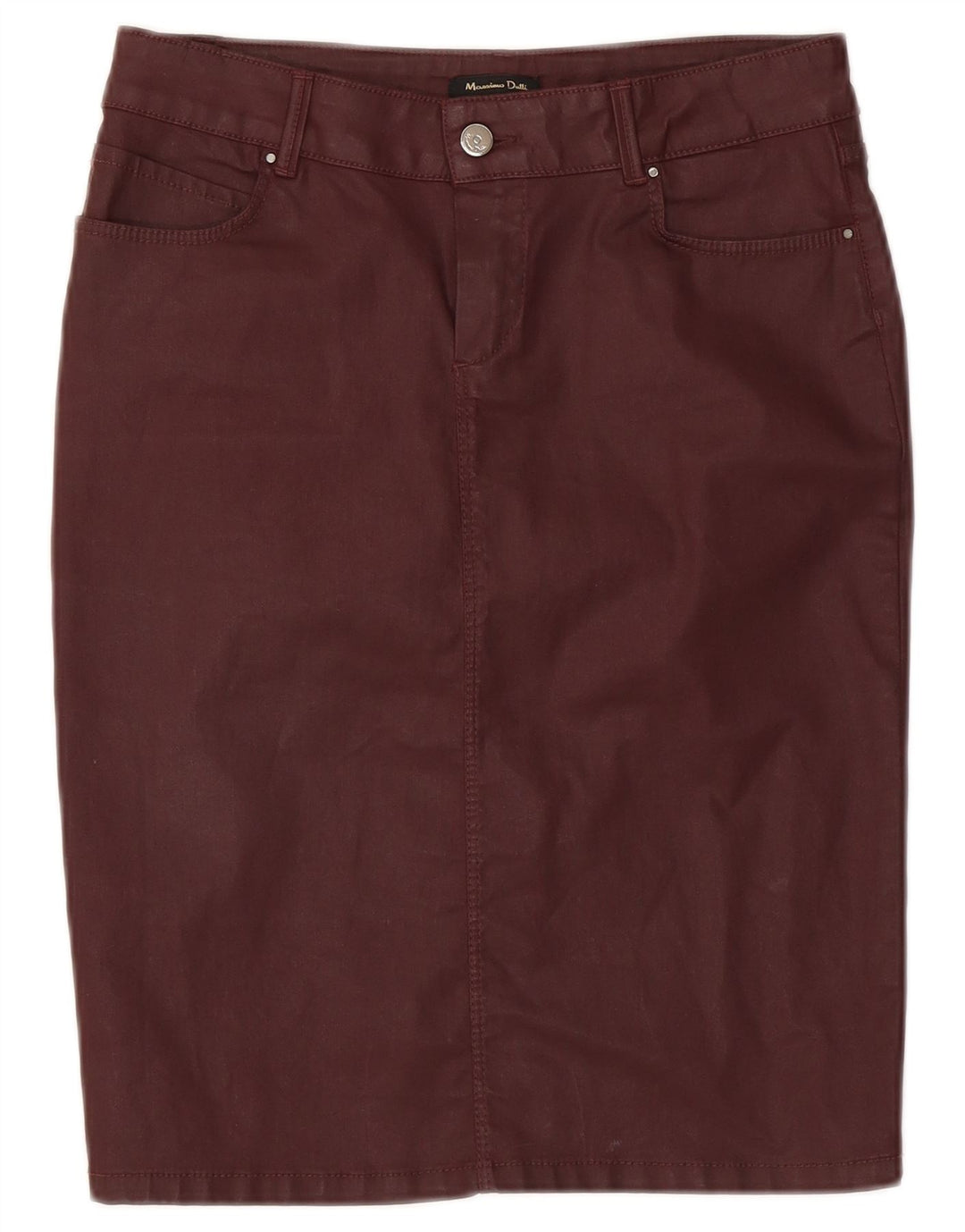 Massimo Dutti kvinders blyantnederdel W28 Medium Bourgogne bomuld