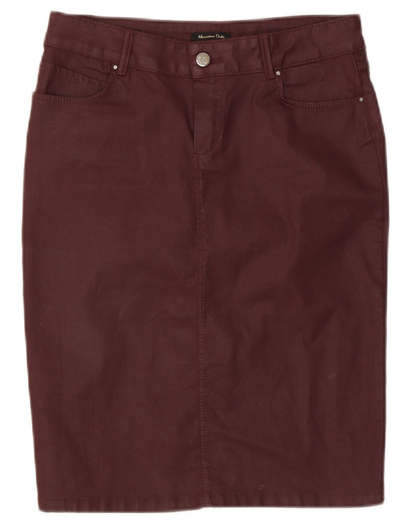 Massimo Dutti kvinders blyantnederdel W28 Medium Bourgogne bomuld
