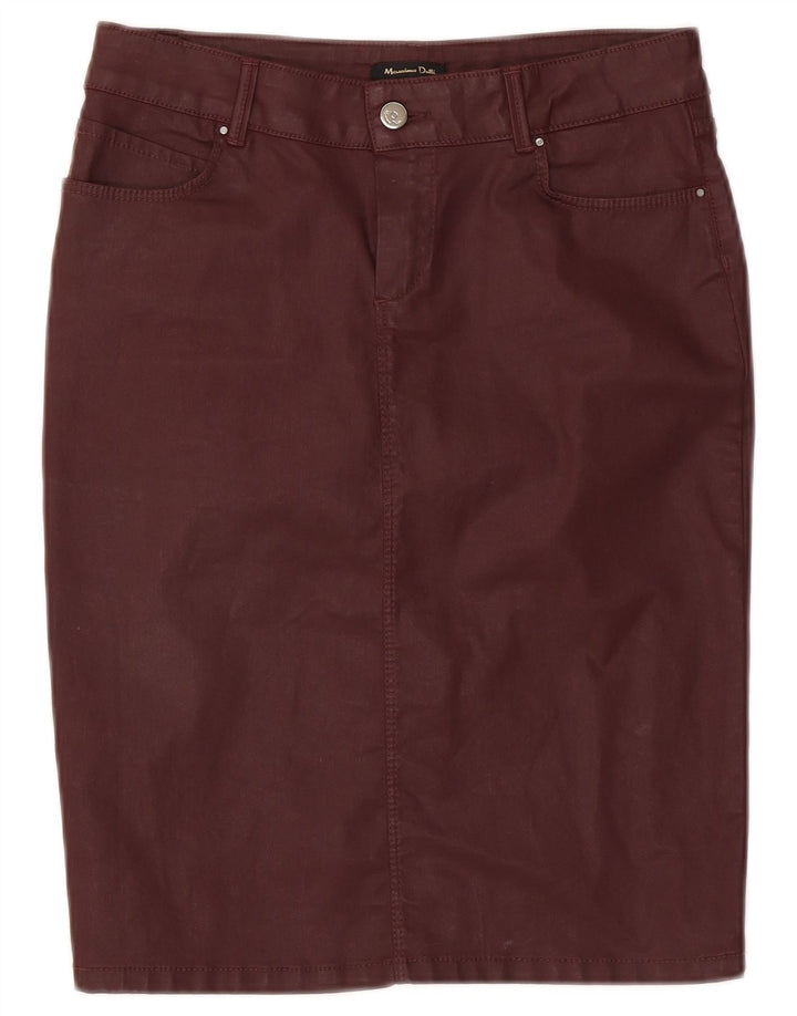 Massimo Dutti kvinders blyantnederdel W28 Medium Bourgogne bomuld