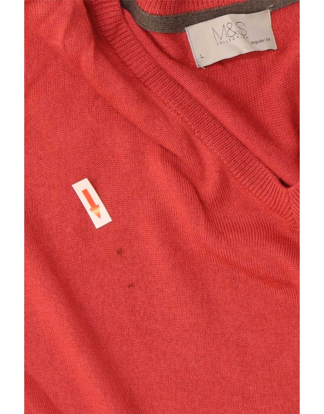Marks & Spencer Herre Regular Fit V-hals sweater Stor rød akryl