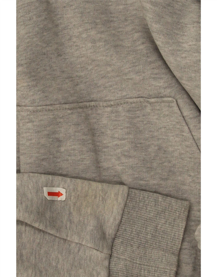 Puma Graphic Hoodie Jumper UK 12 Medium Grey Flecked
