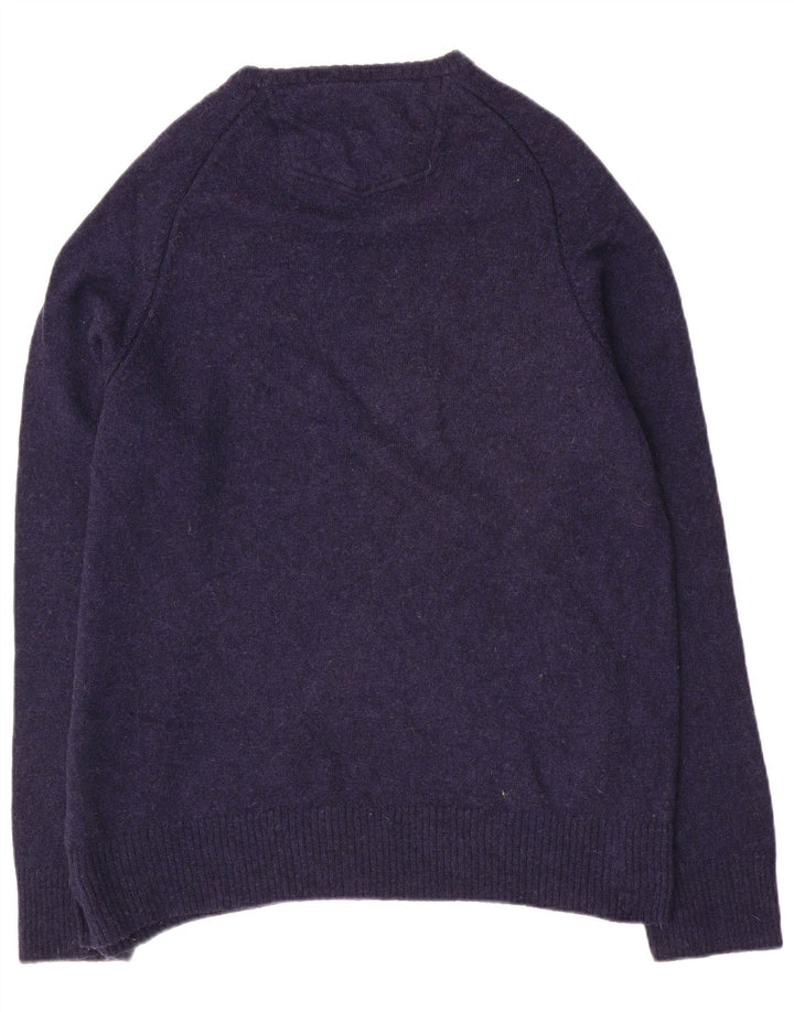 Fedt ansigt herre rund hals sweater 2XL marineblå uld
