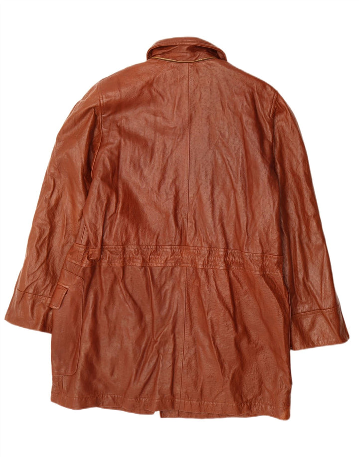 Escada Womens by Margaretha Ley Loose Fit Læderfrakke EU 40 Medium Brun