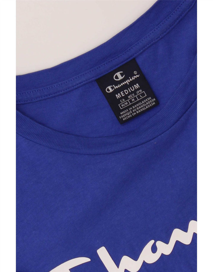 Champion Herre Grafisk T-Shirt Top Medium Blue