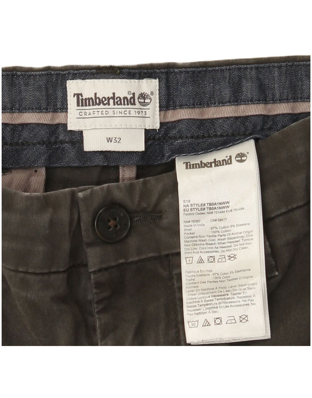 Timberland Chino Shorts til mænd W32 mellemgrå bomuld