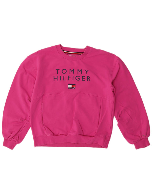 Tommy Hilfiger Piger Grafisk Sweatshirt Jumper 13-14 år Pink Bomuld