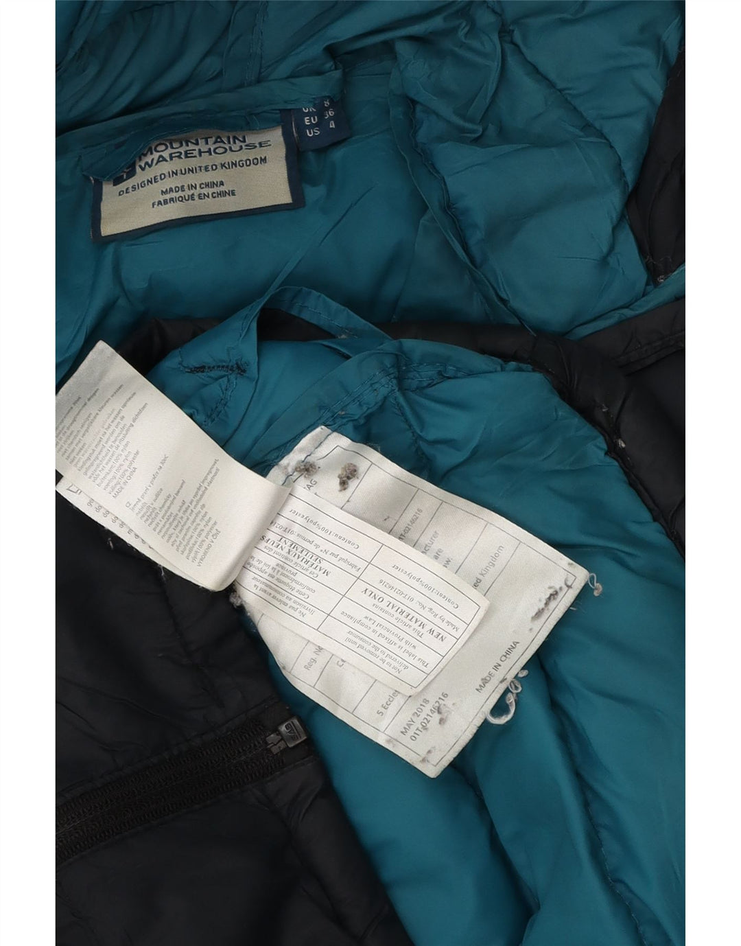 Mountain Warehouse Dame Hætte Polstret Jakke UK 8 Samll Sort Polyester