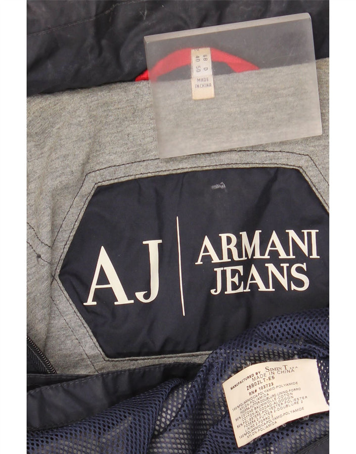 Armani Jeans Regnjakke til mænd UK 40 Stor marineblå polyamid